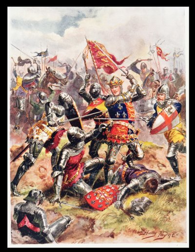 Kuningas Henrik V (1387-1422) Taistelee sankarillisesti, esimerkki majuri C.H. Wylly, 1920-luku tekijältä Henry A. Payne