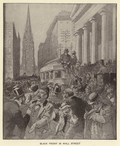 Black Friday Wall Streetillä (litho) tekijältä Henry Alexander (after) Ogden