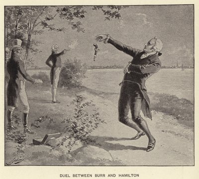Kaksintaistelu Burrin ja Hamiltonin välillä (litho) tekijältä Henry Alexander (after) Ogden