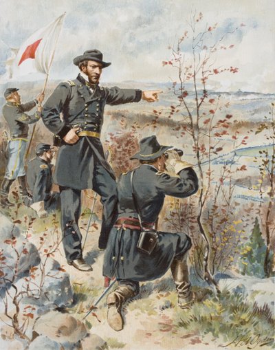 Kenraali Sherman Kenesaw-vuorella Allatoonan solan taistelun aikana, 4. lokakuuta tekijältä Henry Alexander (after) Ogden