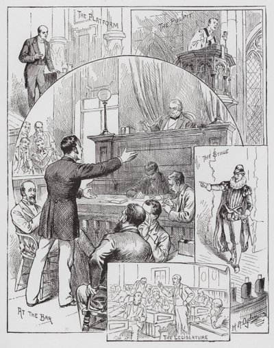 Oratorio ja julistus (kaiverrus) tekijältä Henry Alexander (after) Ogden