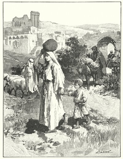 Samarialainen kylä (litho) tekijältä Henry Andrew Harper