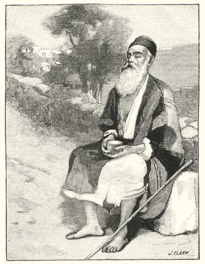 Sokea kerjäläinen lähellä Jerusalemia (litho) tekijältä Henry Andrew Harper