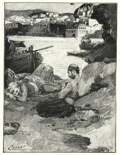 Keskipäivän siesta Jaffassa (litho) tekijältä Henry Andrew Harper
