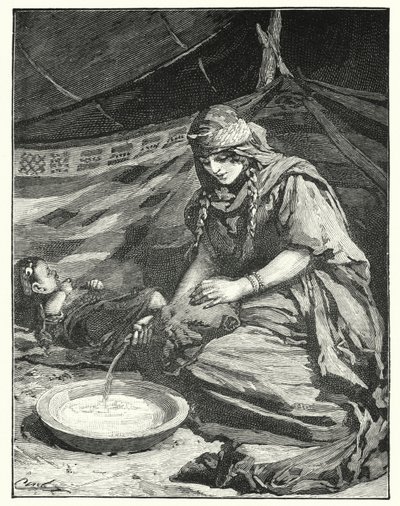Beduiiniteltan sisustus (litho) tekijältä Henry Andrew Harper
