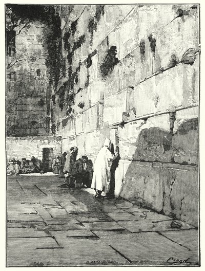 Juutalaisten itkupaikka, Jerusalem (litho) tekijältä Henry Andrew Harper