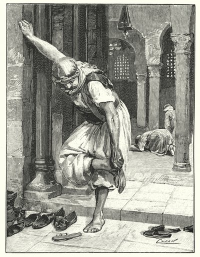 Kenkien riisuminen, itämainen tapa (litho) tekijältä Henry Andrew Harper