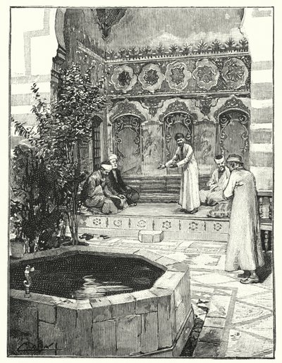 Vieraiden vastaanotto levanissa, Damaskos (litho) tekijältä Henry Andrew Harper