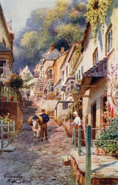 High Street, Clovelly (värilitro). tekijältä Henry B. (after) Wimbush
