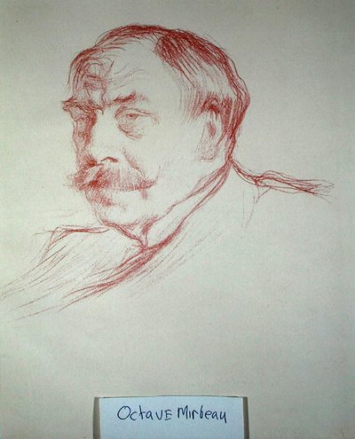 Octave Mirbeau (1848-1917) 1901 (punainen liitu paperille) tekijältä Henry Bataille