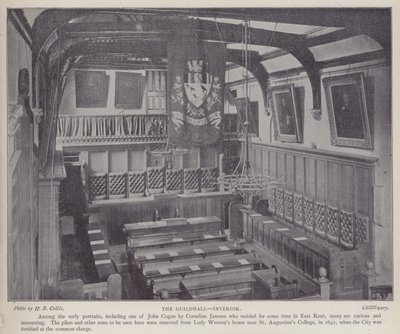 Guildhallin sisätilat, Canterbury, Kent (m/v kuva) tekijältä Henry Beauchamp Collis
