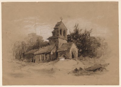 Kirkko maisemassa, 1800-luku. tekijältä Henry Bright