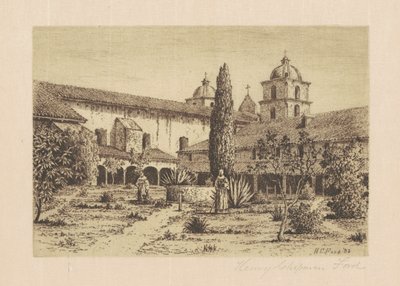 Garden, Mission Santa Barbara, 1888. tekijältä Henry Chapman Ford