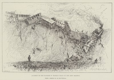 Venäjän keisarin junalle sattunut onnettomuus Asovan rautatiellä tekijältä Henry Charles Seppings Wright