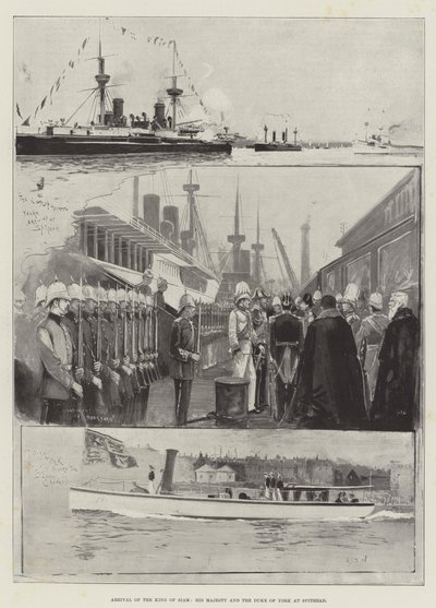 Siamin kuninkaan, Hänen Majesteettinsa ja Yorkin herttuan saapuminen Spitheadiin tekijältä Henry Charles Seppings Wright