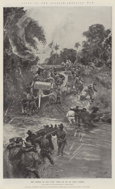 Espanjan ja Amerikan sodan loppu, San Juanin taistelu, pidettiin rumissa kulmissa tekijältä Henry Charles Seppings Wright