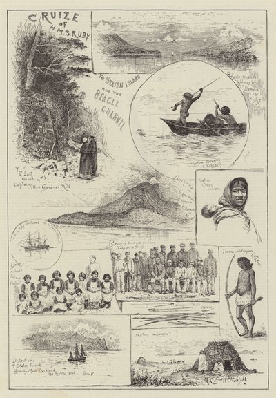 HMS Rubyn risteily Staten Islandille ja Beagle Channelille tekijältä Henry Charles Seppings Wright