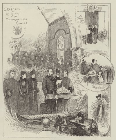 Luonnokset Victoria Hallin avajaisissa, Ealing tekijältä Henry Charles Seppings Wright