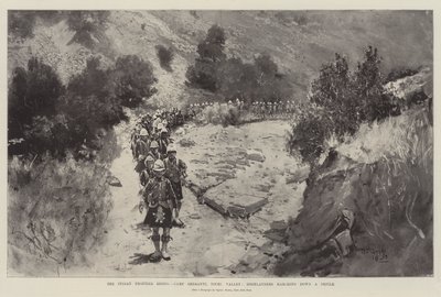 Indian Frontier Rising, Camp Sheranni, Tochi Valley, Highlanders marssimassa alas Defileen tekijältä Henry Charles Seppings Wright