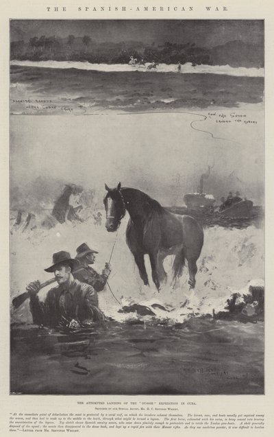 Espanjan ja Amerikan sota, Gussie-retkikunnan laskeutumisyritys Kuubaan tekijältä Henry Charles Seppings Wright