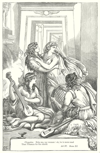 Antonius ja Kleopatra (kaiverrus) tekijältä Henry Courtney (after) Selous