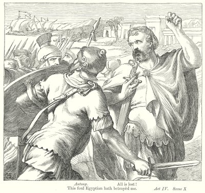 Antonius ja Kleopatra (kaiverrus) tekijältä Henry Courtney (after) Selous