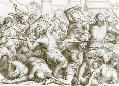 Kuinka Hereward sai loput sielunsa hinnasta (kaiverrus) tekijältä Henry Courtney (after) Selous