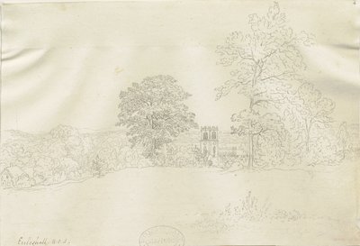 Eccleshall Village: kynäpiirros, nd [1788-1855] (piirustus) tekijältä Henry Curzon Allport