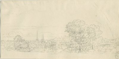 Lichfield - Etänäkymä: kynäpiirros, nd [1788-1855] (piirustus) tekijältä Henry Curzon Allport