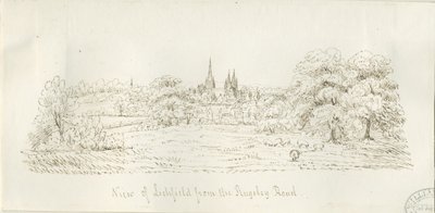 Lichfield - North View (kaukainen): kynäpiirros, nd [1788-1855] (piirustus) tekijältä Henry Curzon Allport