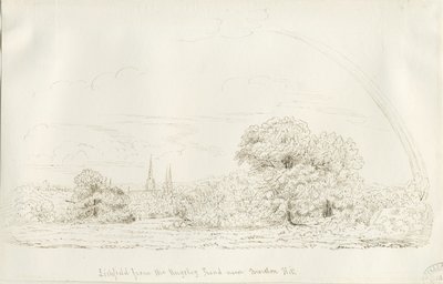Lichfield - North View (kaukainen): kynäpiirros, nd [1788-1855] (piirustus) tekijältä Henry Curzon Allport