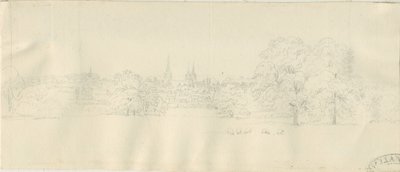 Lichfield - North View (kaukainen): lyijykynäpiirros, nd [1788-1855] (piirustus) tekijältä Henry Curzon Allport