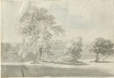 Shenstone - Little Aston Hall: kynä- ja pesupiirustus, nd [1788-1855] (piirustus) tekijältä Henry Curzon Allport