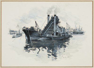 Ruoppaaja Salford Docksissa tekijältä Henry Edward Tidmarsh