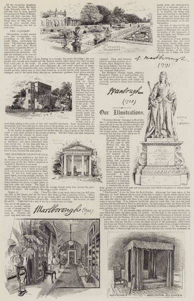 Blenheimin palatsi kuvitettu (litho) tekijältä Henry Edward Tidmarsh