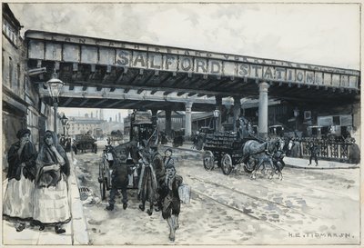 Salfordin rautatieasema, New Bailey Street tekijältä Henry Edward Tidmarsh