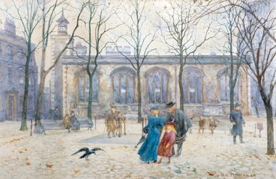 Kirkon korppi, Lontoon torni (vesivärimaalaus) tekijältä Henry Edward Tidmarsh