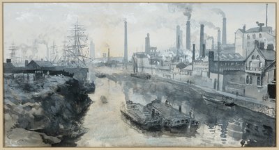 Irwell Ordsallissa, Worrallin väritehtaat tekijältä Henry Edward Tidmarsh
