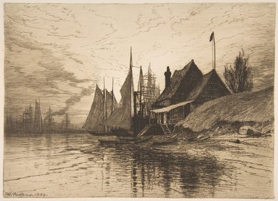 Ilta, New Yorkin satama, 1884. tekijältä Henry Farrer