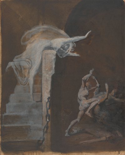 Ariadne katsomassa Theseuksen taistelua Minotauroksen kanssa tekijältä Johann Heinrich Füssli