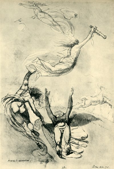 Kuollut sankari jumalattarien kanssa, 1778, 1943. tekijältä Johann Heinrich Füssli