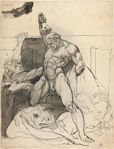 Hercules tappaa Diomedesen tammat tekijältä Johann Heinrich Füssli