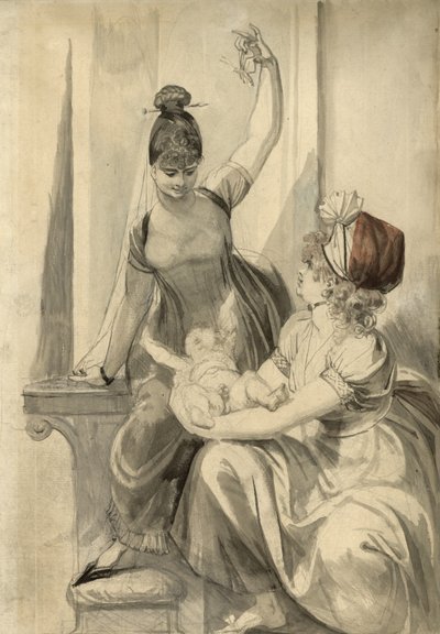 Äiti ja hänen perheensä maalla, 1806-1807 tekijältä Johann Heinrich Füssli