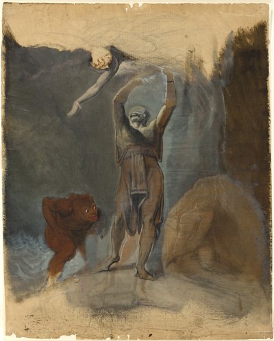 Prospero, Miranda, Caliban ja Ariel tekijältä Johann Heinrich Füssli