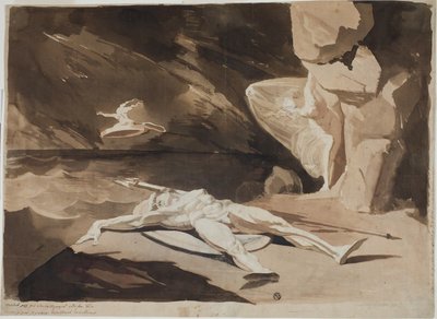 Thetis suree Akilleen ruumista tekijältä Johann Heinrich Füssli