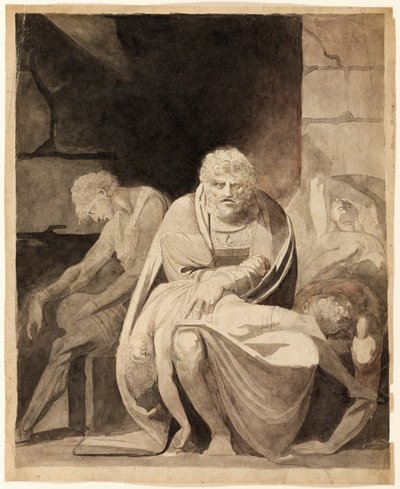 Ugolino ja hänen poikansa kuolevat nälkään tornissa tekijältä Henry Fuseli