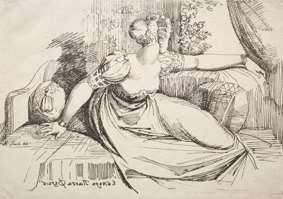 Nainen sohvalla tekijältä Johann Heinrich Füssli