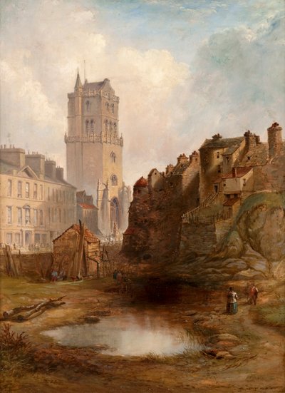 Lindsay Street Quarry ja Old Steeple, n. 1855 (öljy kankaalle) tekijältä Henry G. Duguid