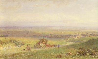 Pevensey Bay, Sussex, 1868 (wc, bc, grafiitti ja paperin kaapiminen) tekijältä Henry George Hine