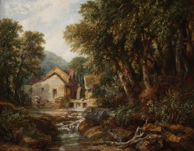 Rowsleyn mylly, Derbyshire, 1867. tekijältä Henry Harris Lines